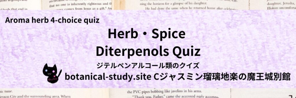 Quiz on Aromatic Classifications of Herb・Spice diterpenols ハーブ・スパイスのジテルペンアルコール類のクイズ-botanical-study-site-gCJ.jpg