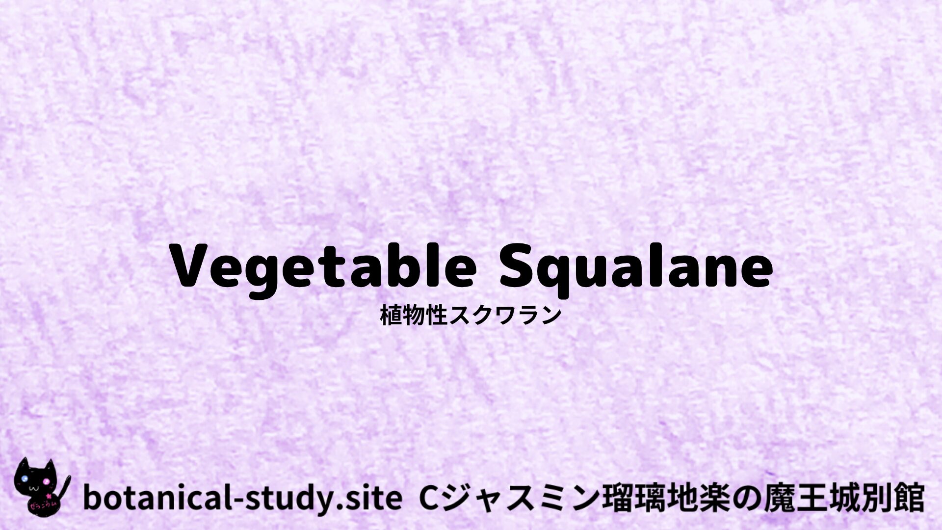 Vegetable Squalane：Mini Dictionary Quiz　植物性スクワラン